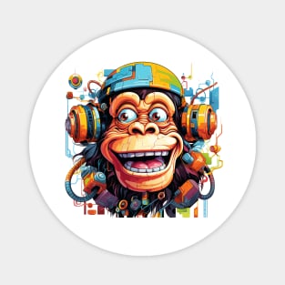 Cartoon monkey robot. T-Shirt, Sticker Magnet